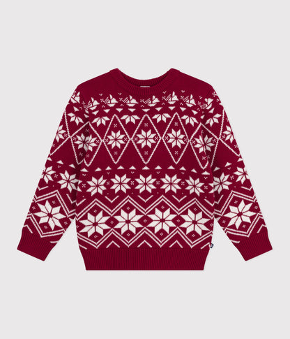 Pull enfant en laine et coton à motifs