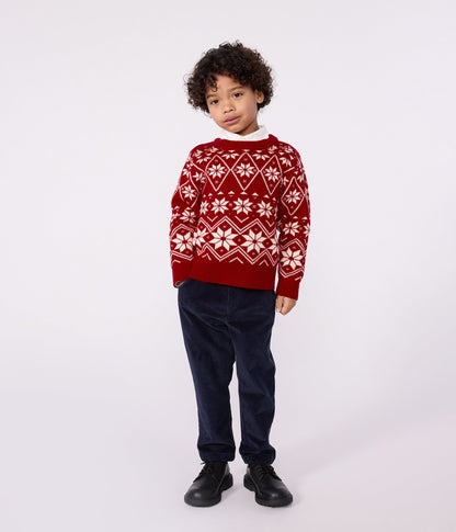 Pull enfant en laine et coton à motifs