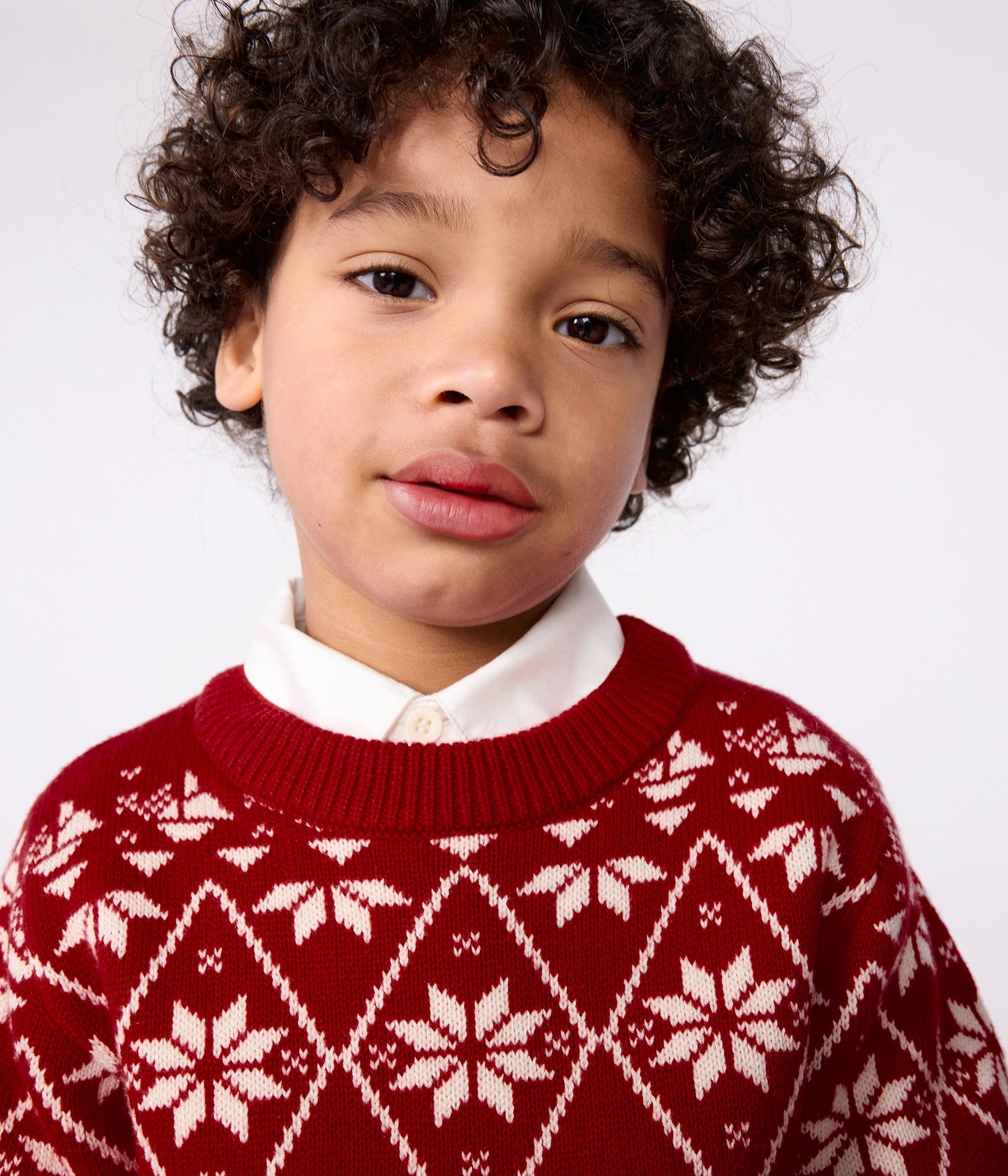 Pull enfant en laine et coton à motifs
