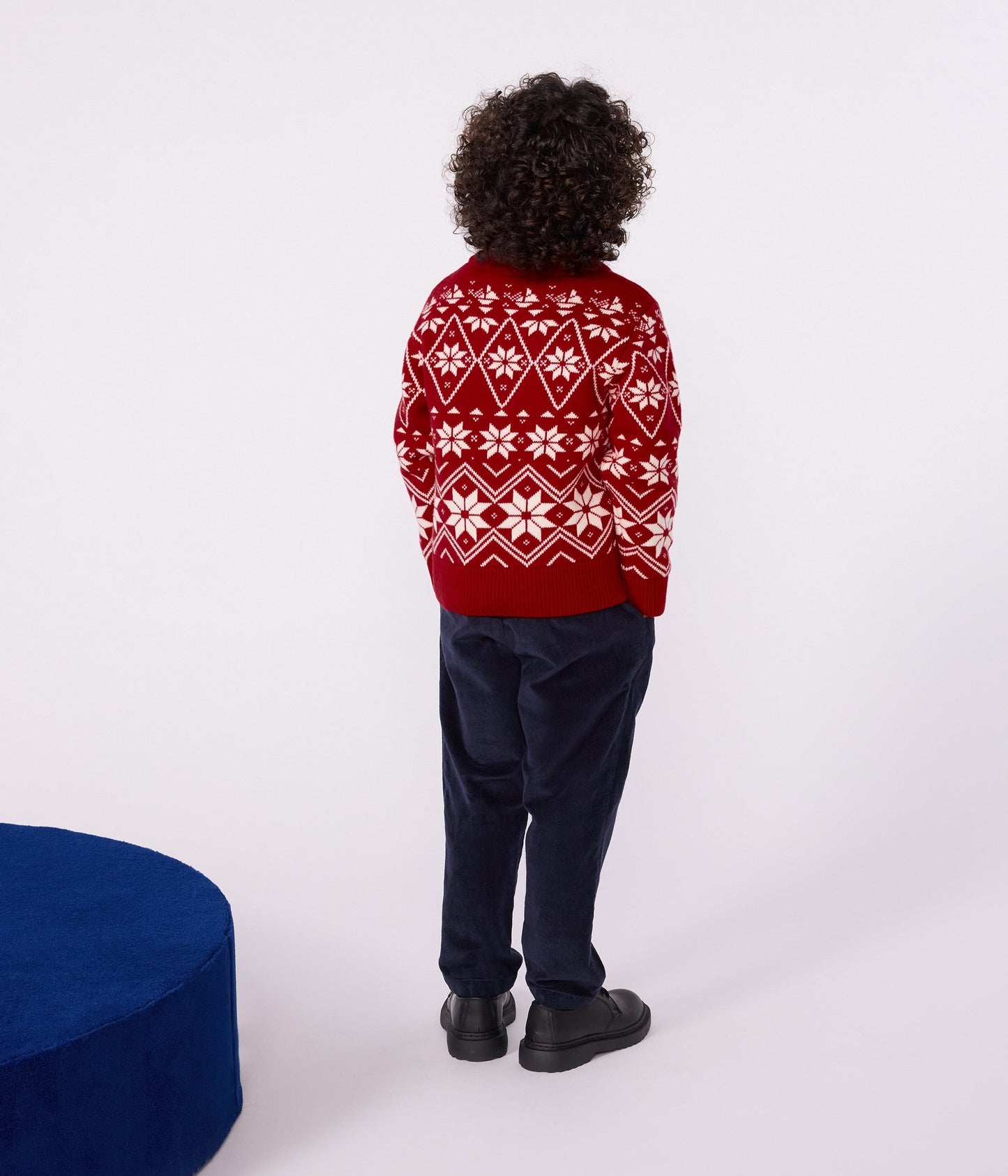 Pull enfant en laine et coton à motifs