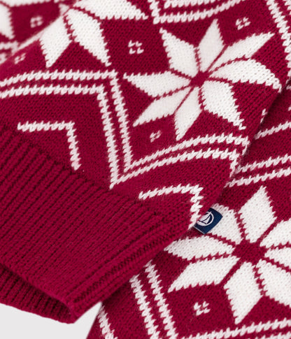 Pull enfant en laine et coton à motifs