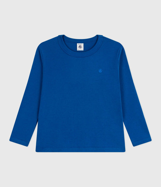 Tee-shirt enfant manches longues en coton uni