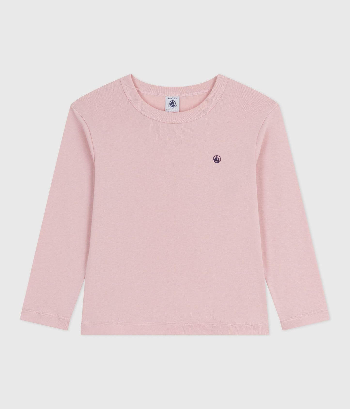 Tee-shirt enfant manches longues en coton uni