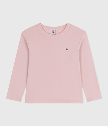 Tee-shirt enfant manches longues en coton uni