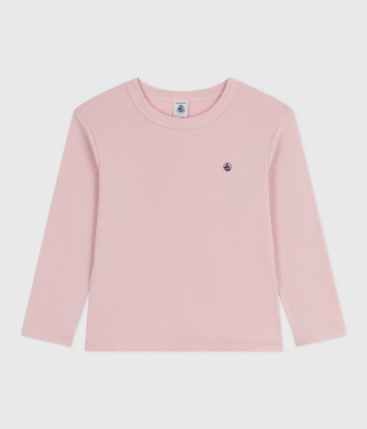 Tee-shirt enfant manches longues en coton uni