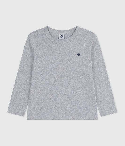Tee-shirt enfant manches longues en coton uni