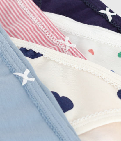 Lot de culottes enfant en coton imprimé cœurs