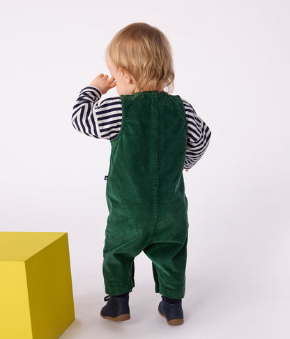 Combinaison longue bébé en velours uni