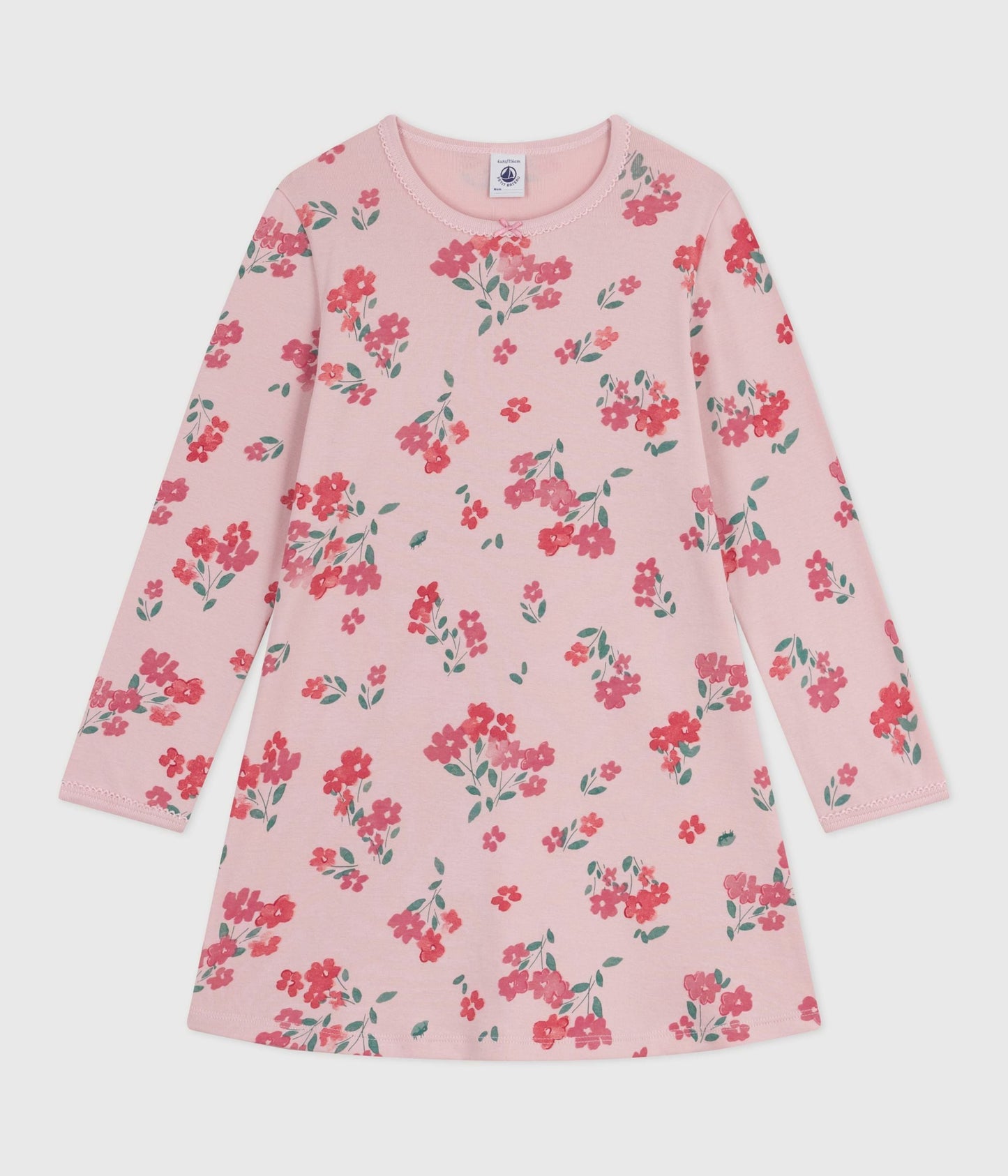 Chemise de nuit enfant en coton imprimé fleurs