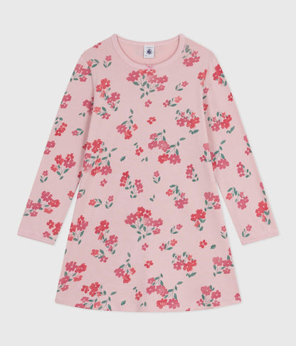 Chemise de nuit enfant en coton imprimé fleurs