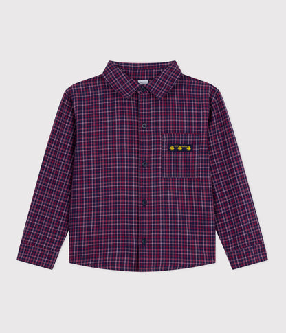 Chemise enfant en flanelle à carreaux