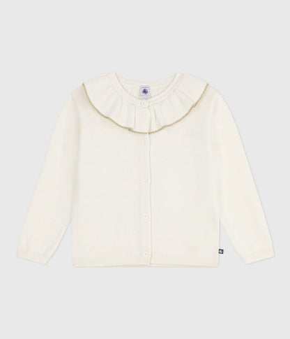 Cardigan enfant en laine et coton uni