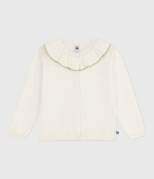 Cardigan enfant en laine et coton uni