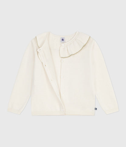 Cardigan enfant en laine et coton uni