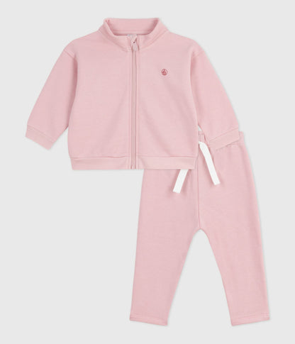 Ensemble sweatshirt et pantalon bébé en coton uni