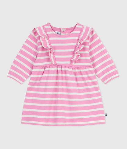 Robe bébé en coton manches longues rayée