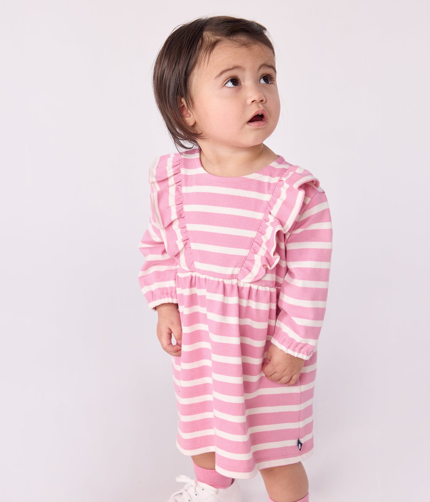Robe bébé en coton manches longues rayée