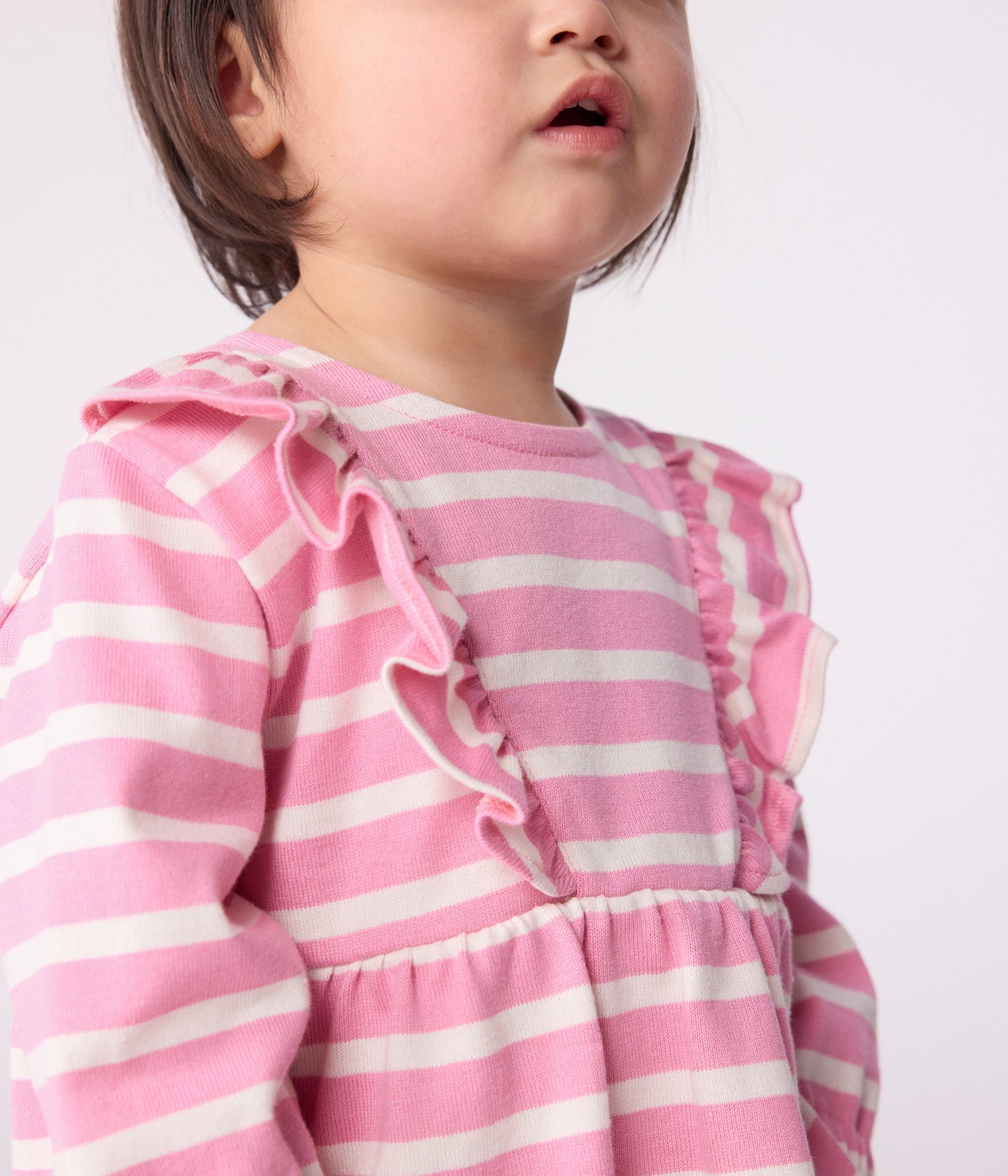 Robe bébé en coton manches longues rayée