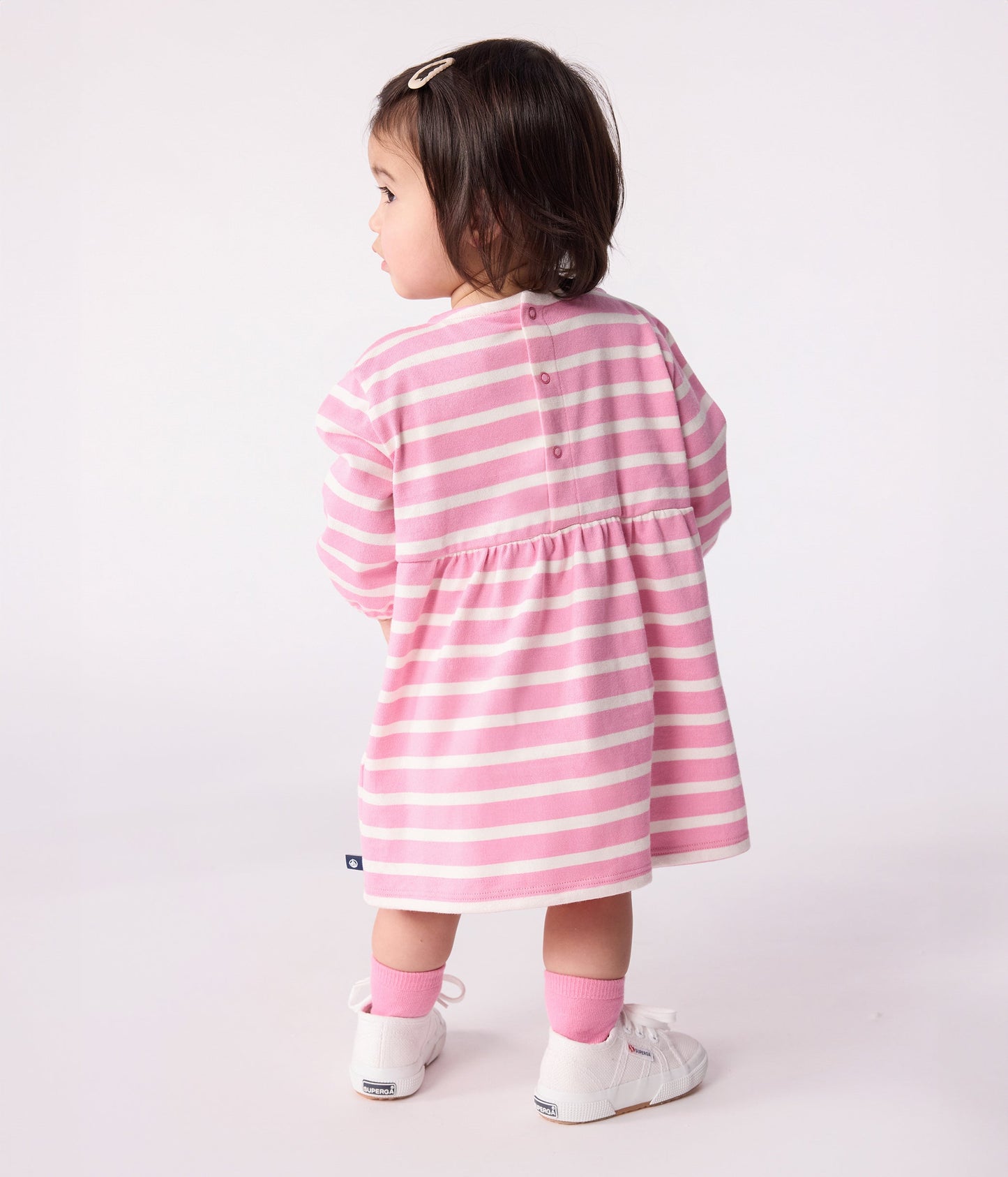Robe bébé en coton manches longues rayée