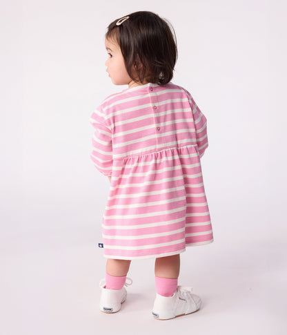 Robe bébé en coton manches longues rayée