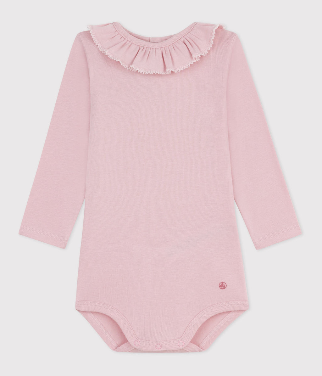 Body bébé en coton à col, uni