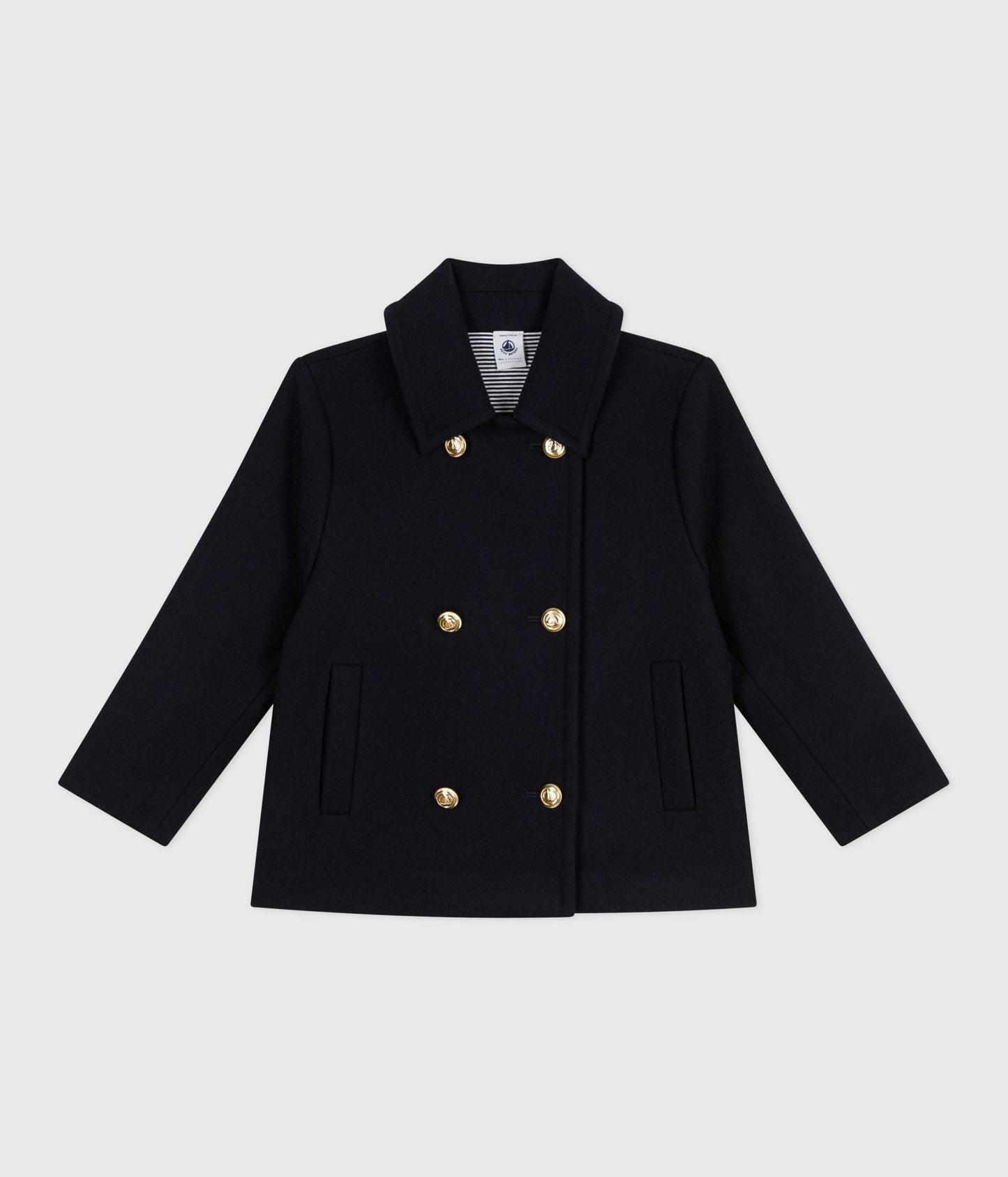 Caban enfant en draps de laine uni