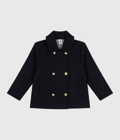 Caban enfant en draps de laine uni