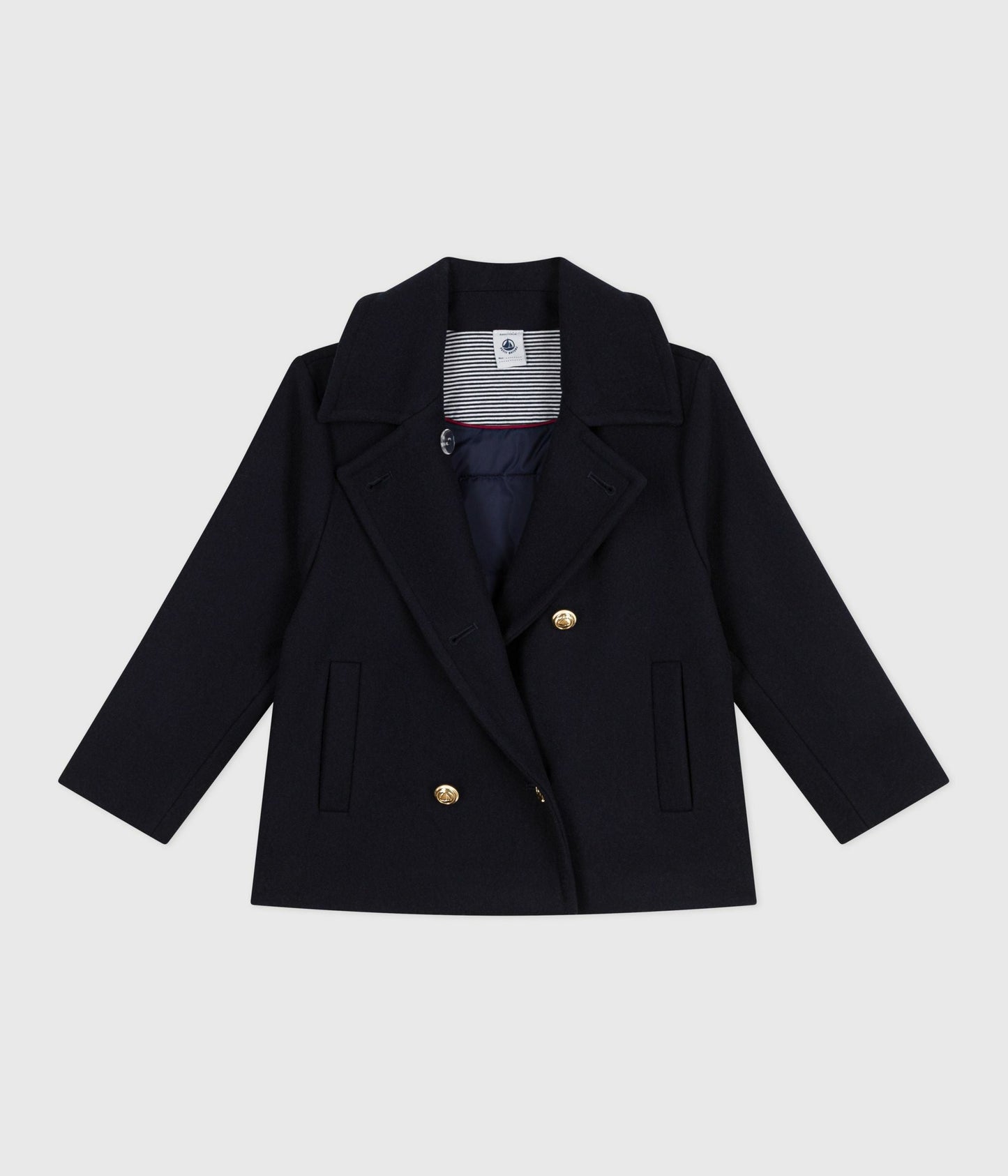 Caban enfant en draps de laine uni