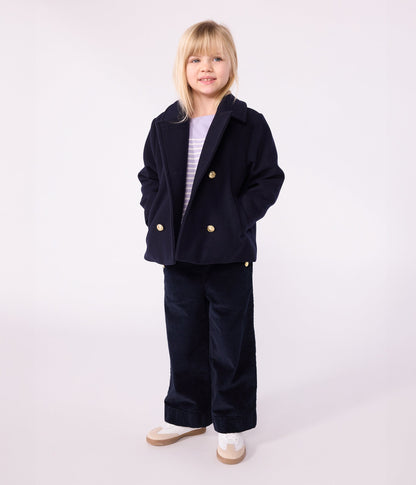 Caban enfant en draps de laine uni