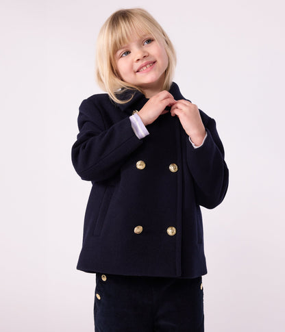 Caban enfant en draps de laine uni