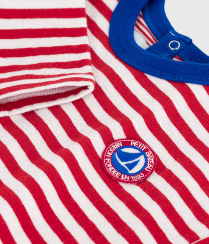 Tee-shirt bébé en coton à manches longues, rayé