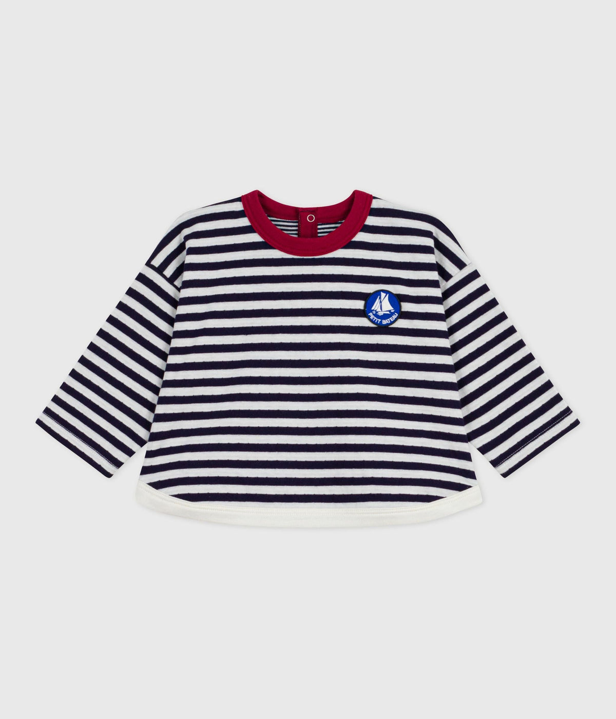 Tee-shirt bébé en coton à manches longues, rayé – F1