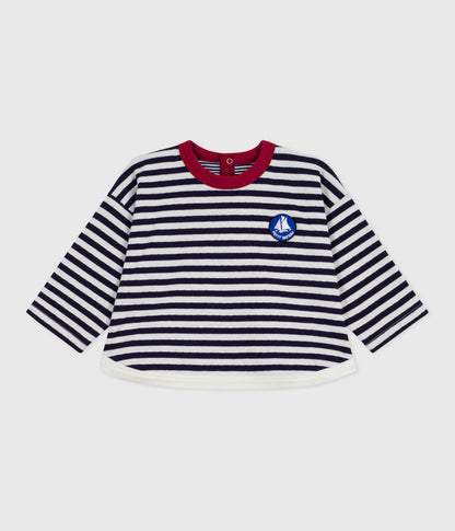 Tee-shirt bébé en coton à manches longues, rayé