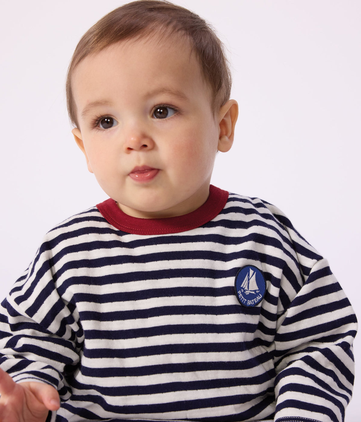 Tee-shirt bébé en coton à manches longues, rayé – J1