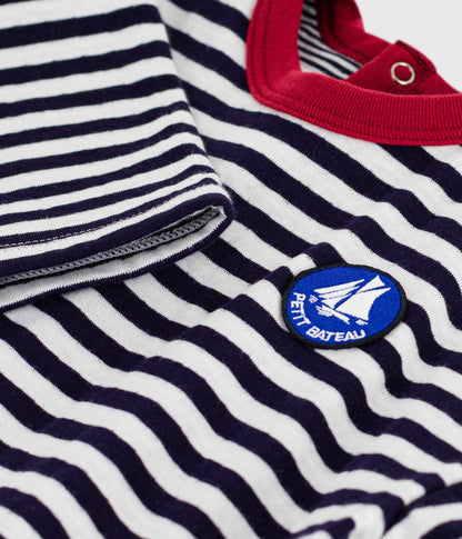 Tee-shirt bébé en coton à manches longues, rayé