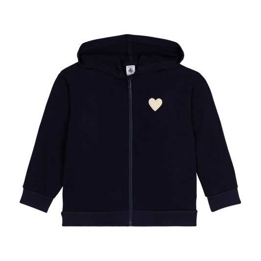 Sweatshirt zippé à capuche en molleton enfant fille