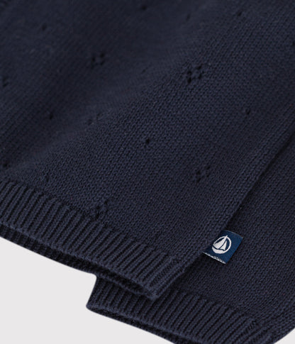 Cardigan bébé en tricot de coton uni