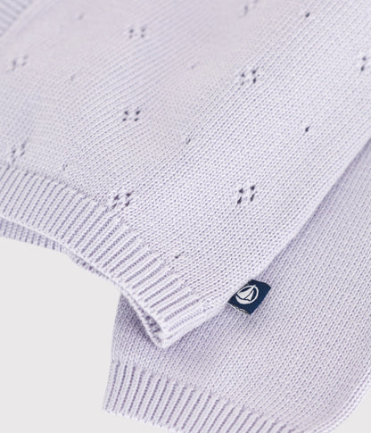 Cardigan bébé en tricot de coton uni