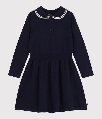 Robe enfant manches longues en coton