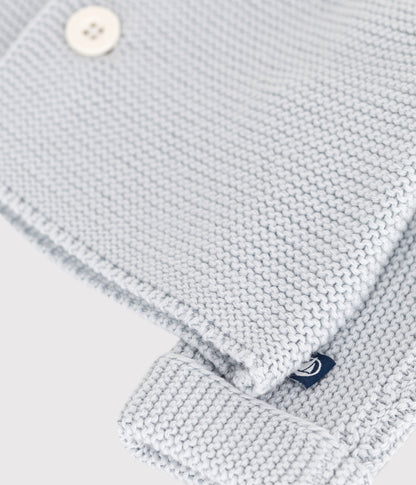 Cardigan bébé tricot point mousse en coton