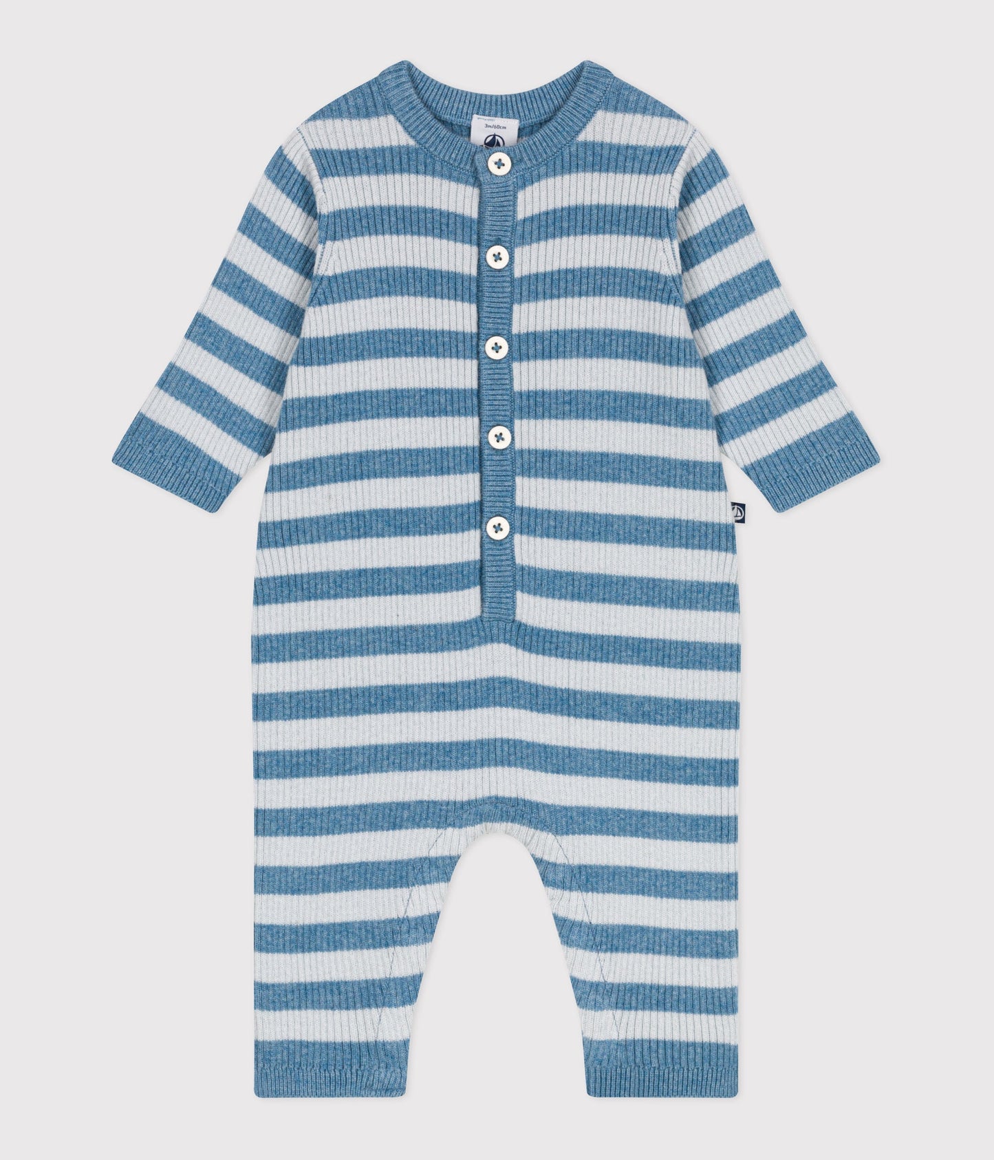 Combinaison bébé rayée en tricot laine et coton – ADRIATIC/CO2