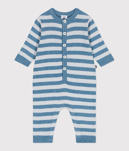 Combinaison bébé rayée en tricot laine et coton – ADRIATIC/CO2
