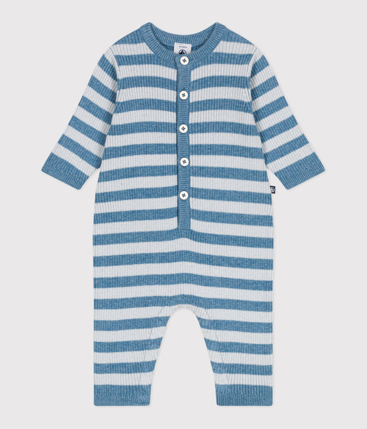 Combinaison bébé rayée en tricot laine et coton – ADRIATIC/CO2