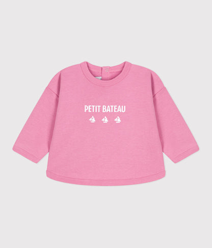 Sweatshirt bébé en coton motif Petit Bateau vintage