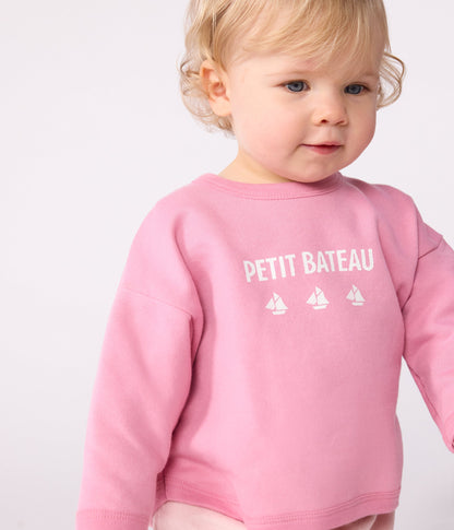 Sweatshirt bébé en coton motif Petit Bateau vintage