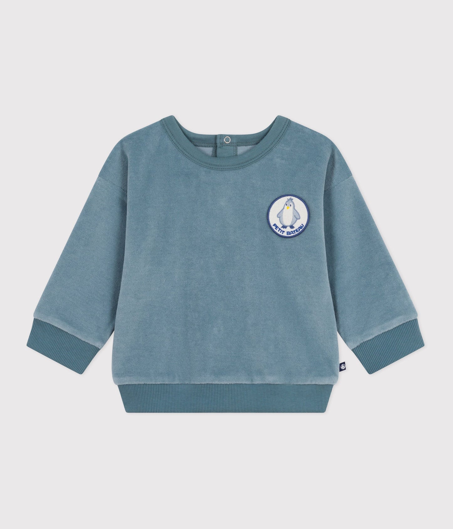 Sweatshirt bébé en bouclette velours uni