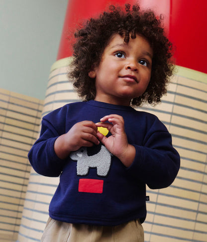 Sweatshirt bébé en coton motif éléphant