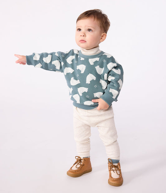 Sweatshirt bébé en coton imprimé ours