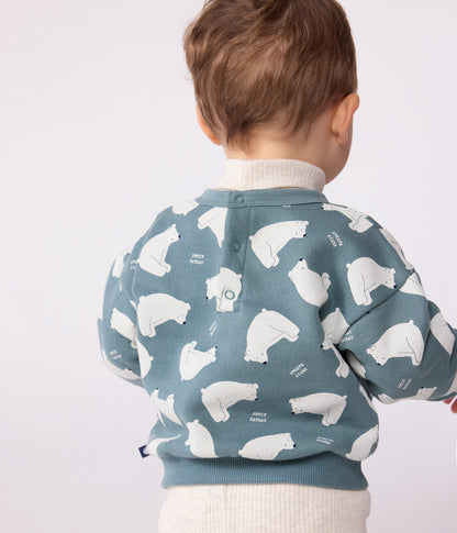 Sweatshirt bébé en coton imprimé ours