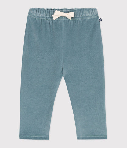 Pantalon bébé en bouclette velours uni